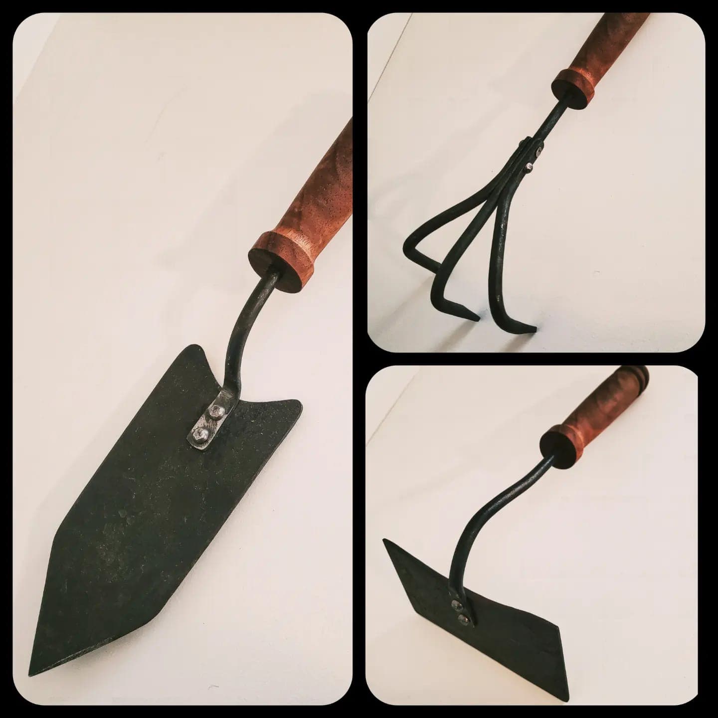 Hand-forged garden tool set